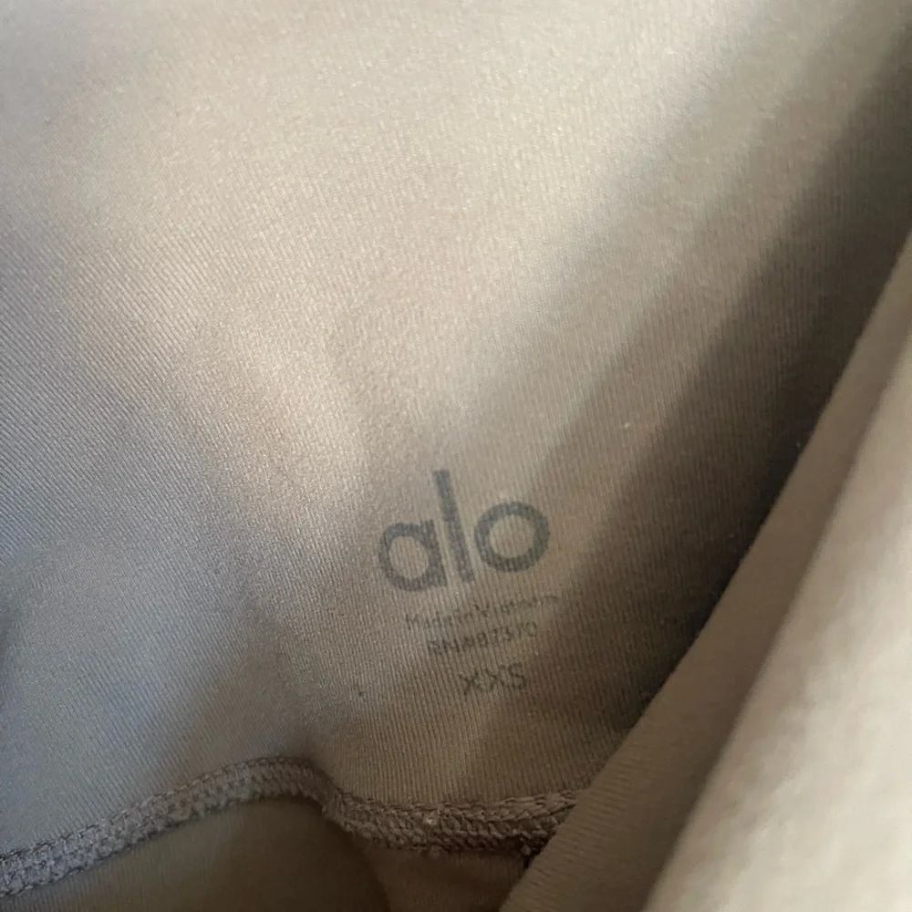Alo Yoga High-Waisted Moto Legging Olive Ribbed Mesh Performance Tights Size XXS
